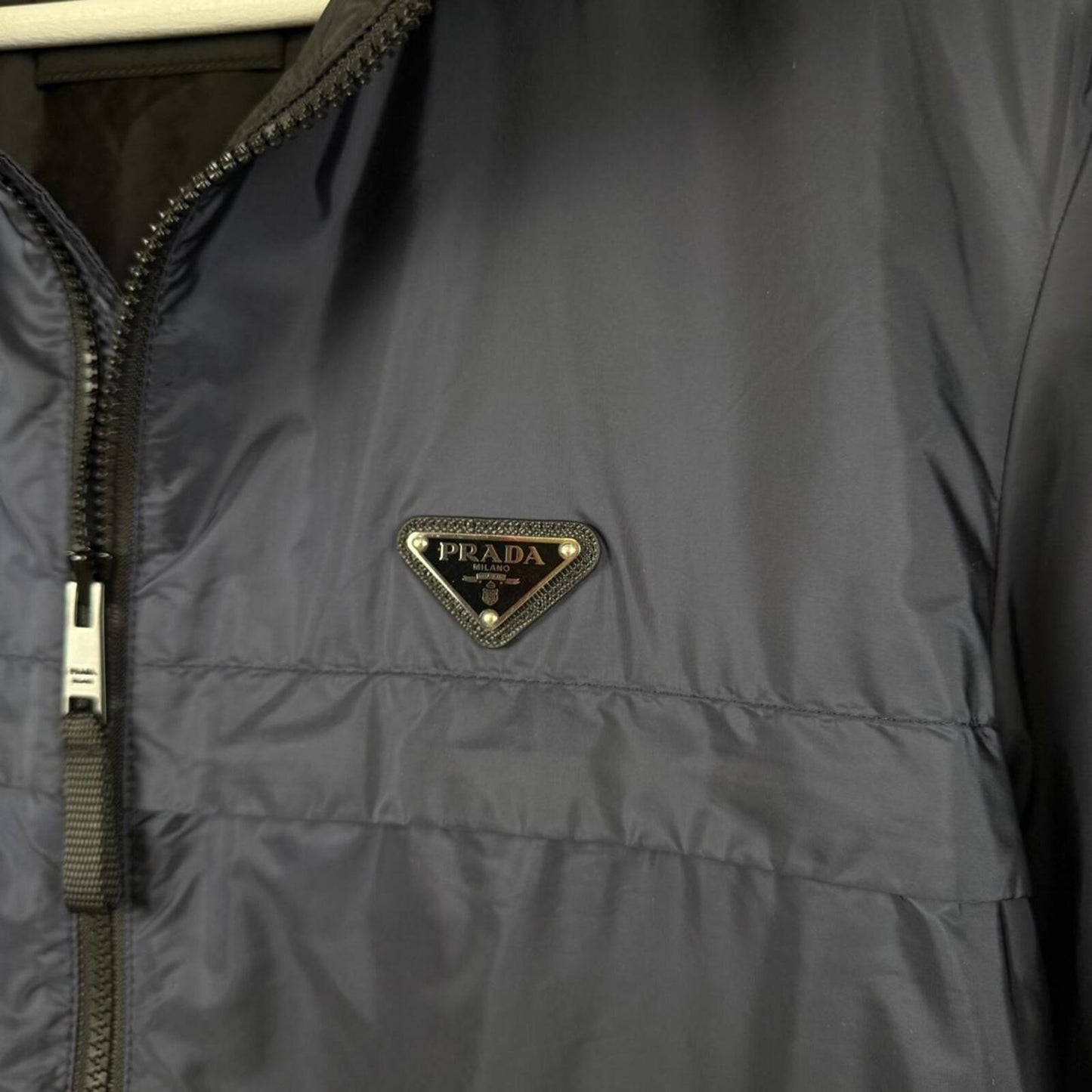 Prada Re-Nylon Hooded Jacket Navy (M/L)
