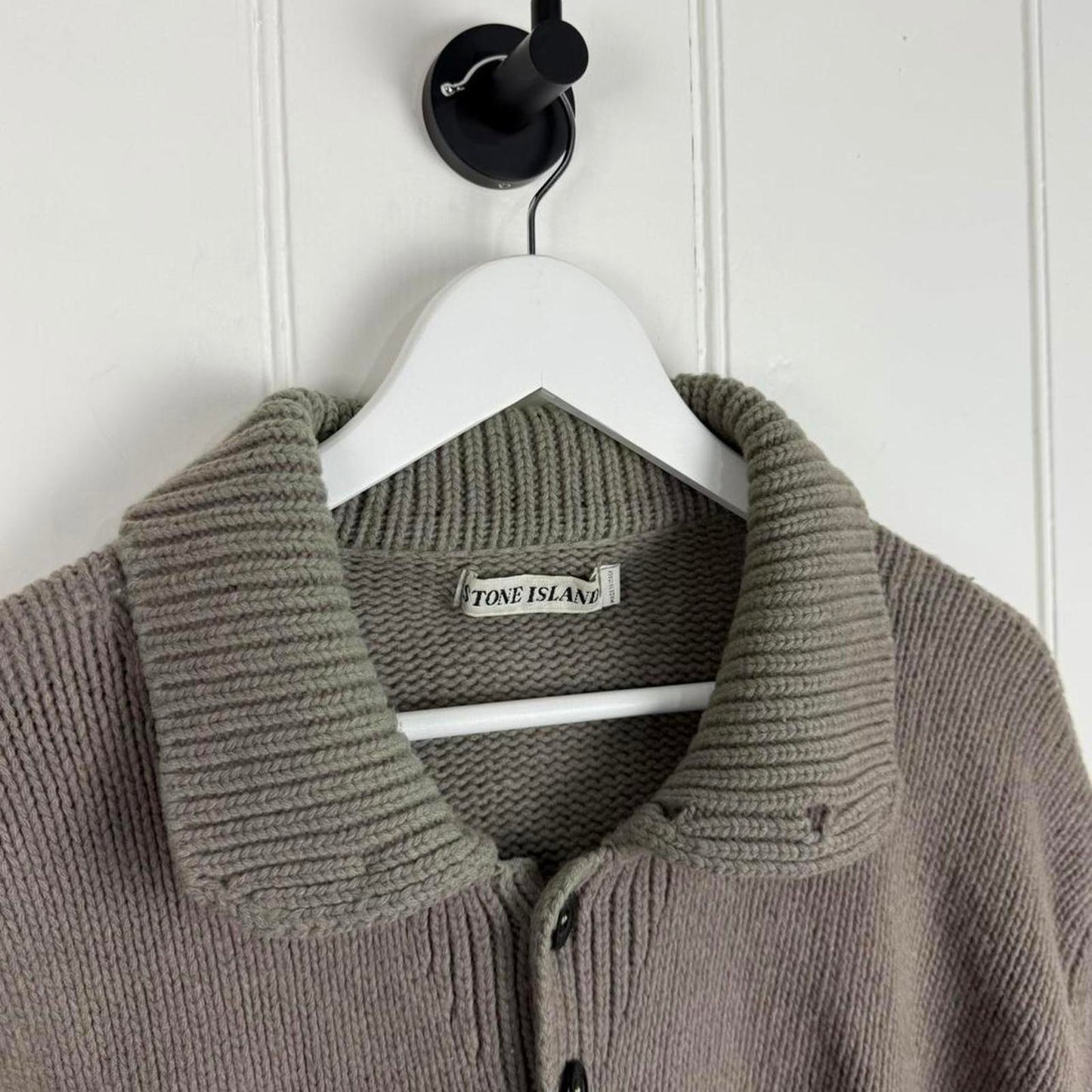 Stone Island 2001 Button Neck Wool Knit (XL)