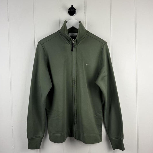 Stone Island Compass Logo Zip Sweatshirt Olive (M)