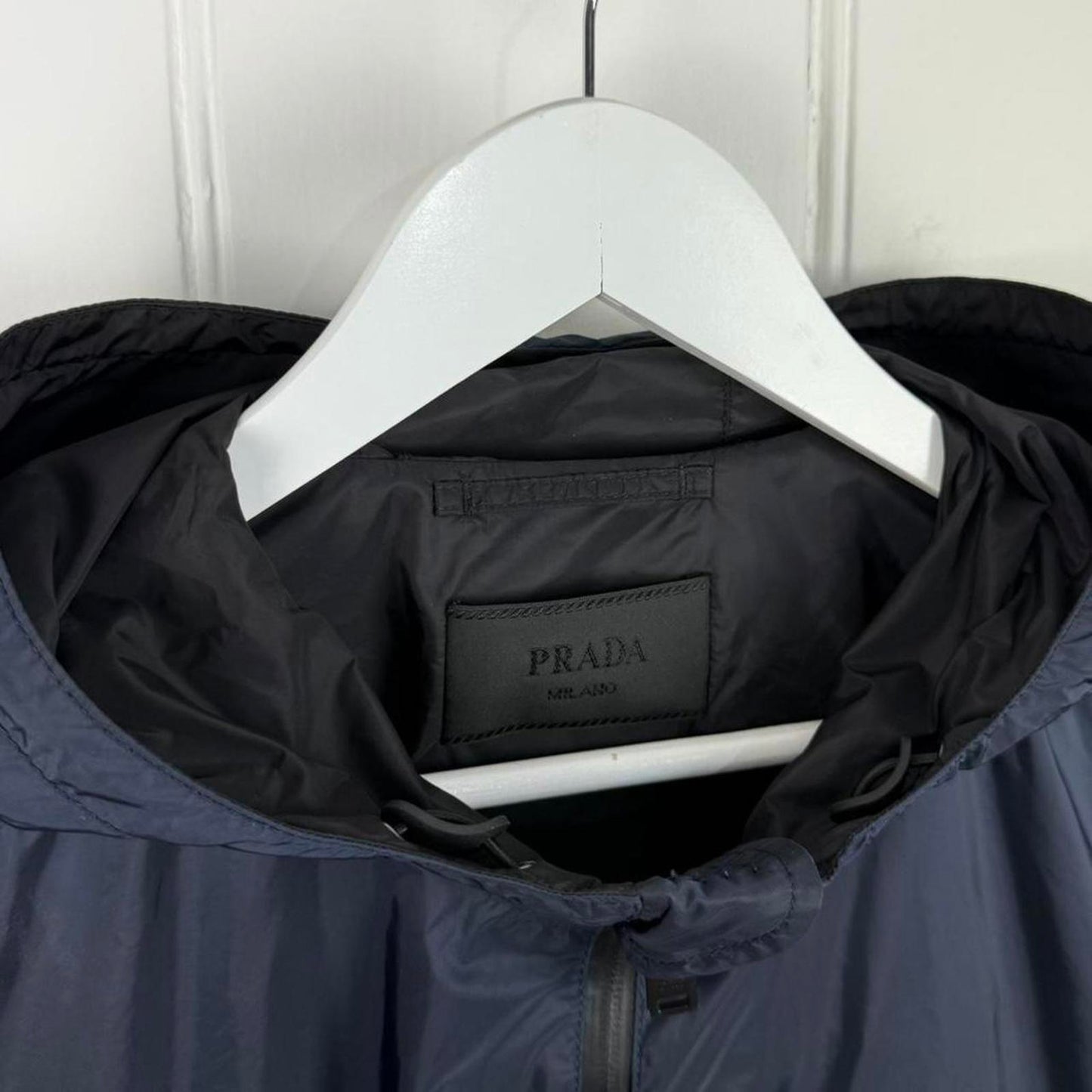Prada Milano Windbreaker Jacket in Navy Blue (M)