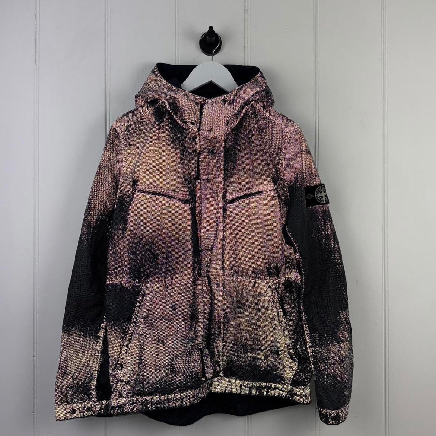 Stone Island Garment Dyed Pixel Reflective Jacket – Grey/Black (M)