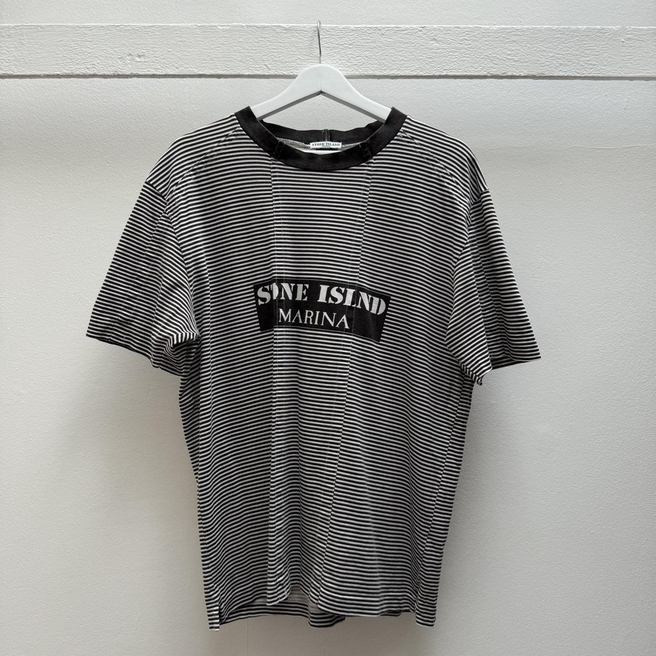 00’s Stone Island Striped Marina T-shirt (L)