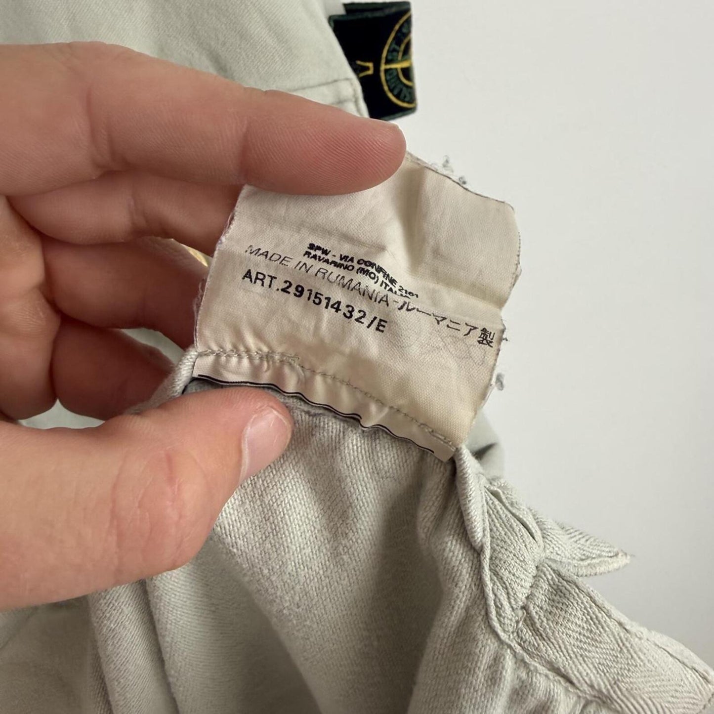 90s Stone Island Moleskin Overshirt Light Grey (L)