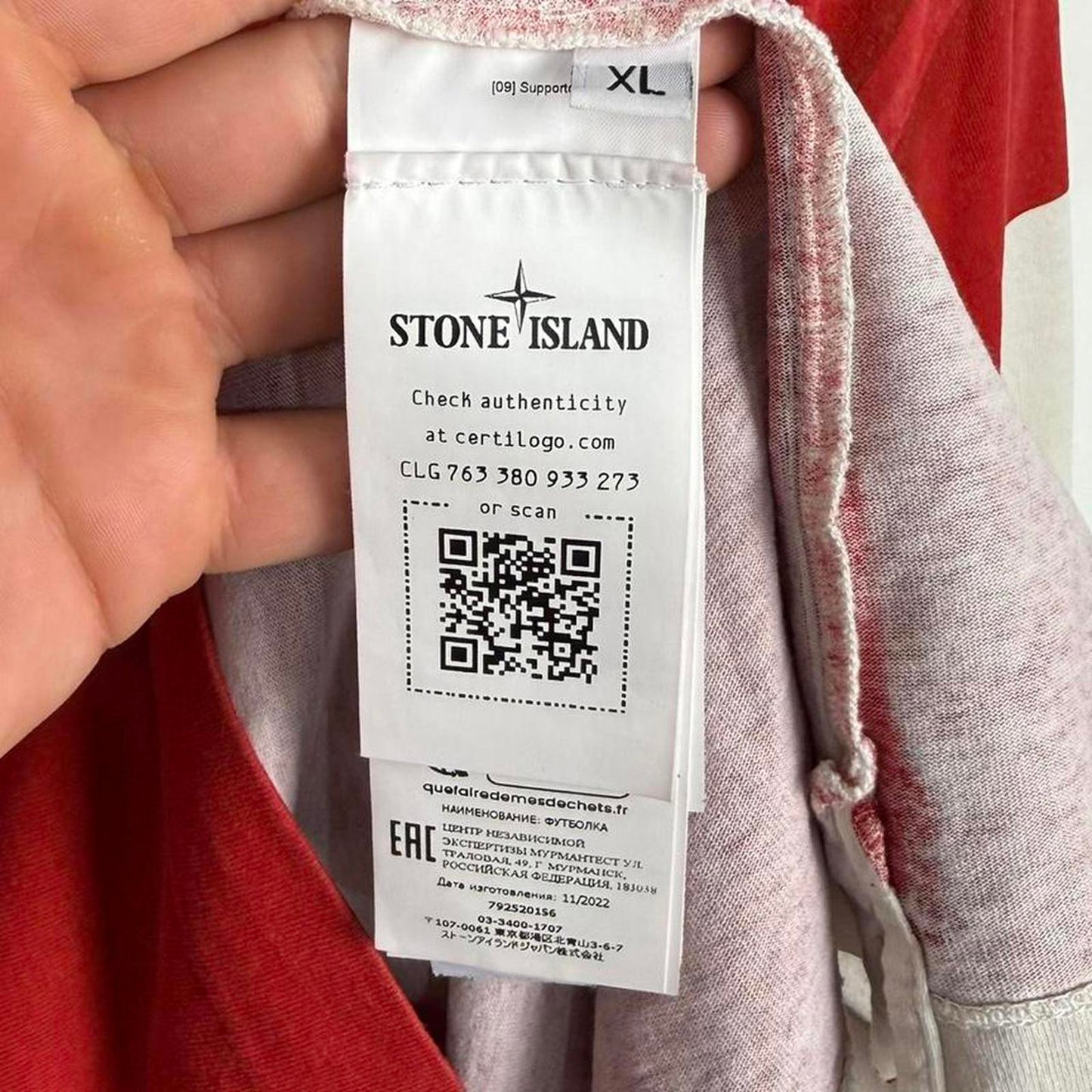 Stone Island x Supreme Long Sleeve T-Shirt (XL)
