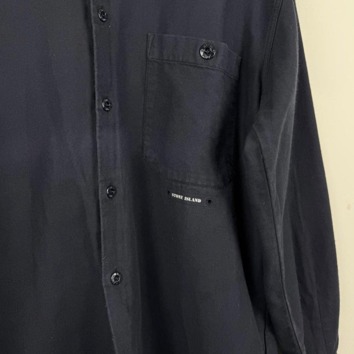 Stone Island Structured Cotton Overshirt Black (L)