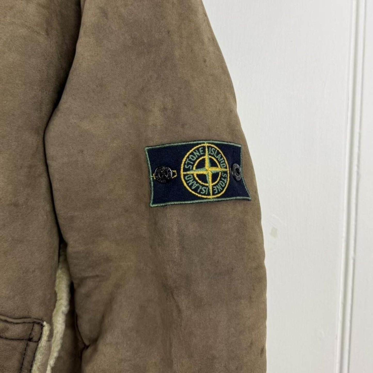 Stone Island 1994 Shearling Sheepskin Flight Jacket (M)