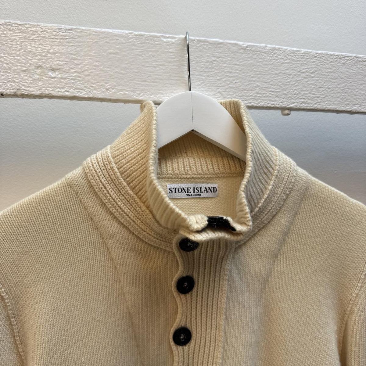 Stone Island Wool Knit Quarter Button Jumper (L)