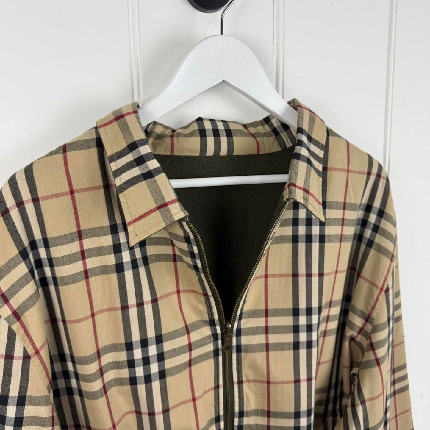 Vintage Burberry Reversible Harrington Jacket In Green (L)