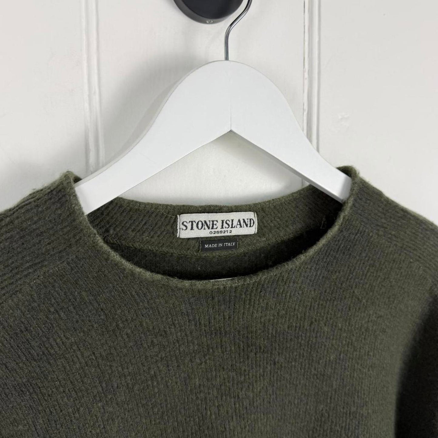 2000's Stone Island Wool Nylon Knit Sweater Khaki Green (XXL)