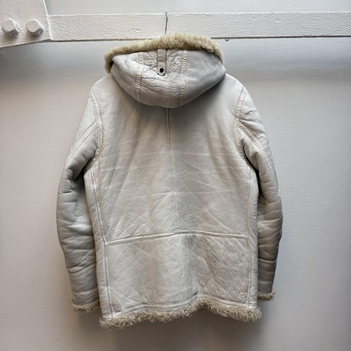 2007 Stone Island Hand Painted Shearling Jacket – Cream (M)