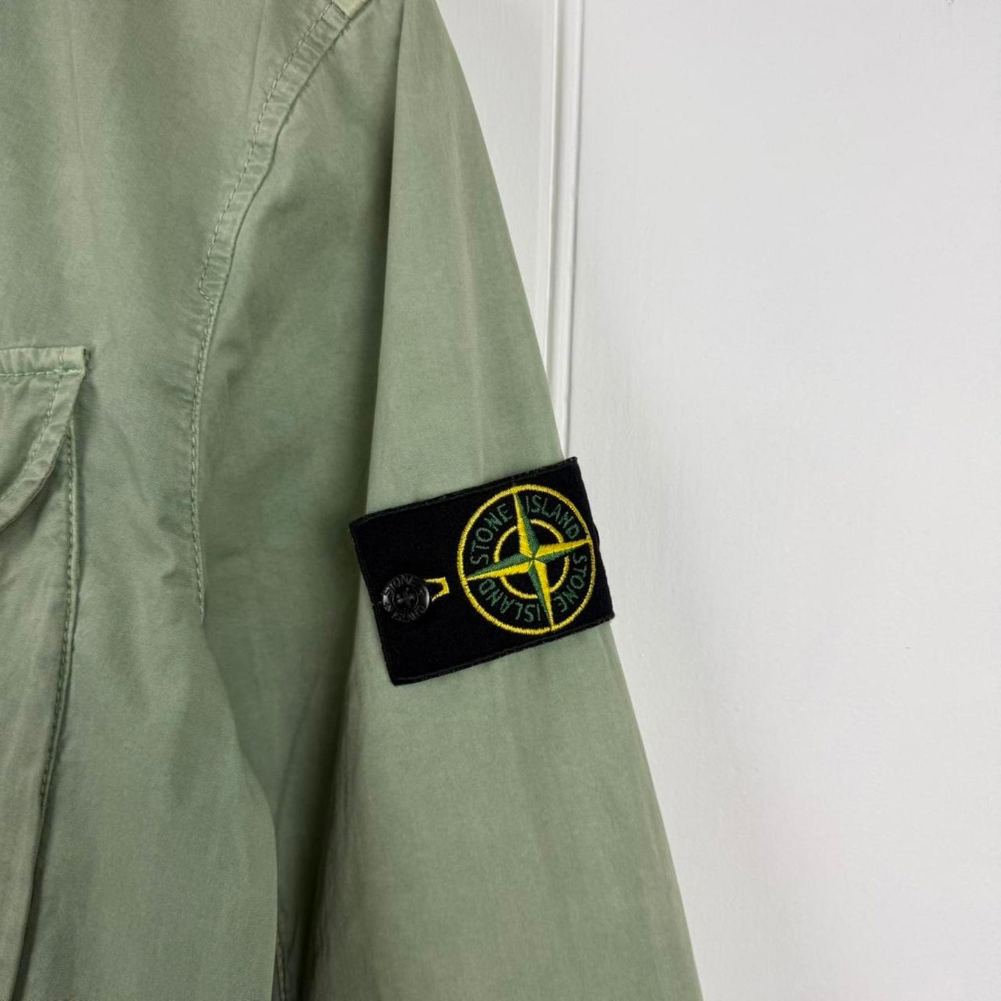 Stone Island Zip Shirt Overshirt – Sage Green (S)