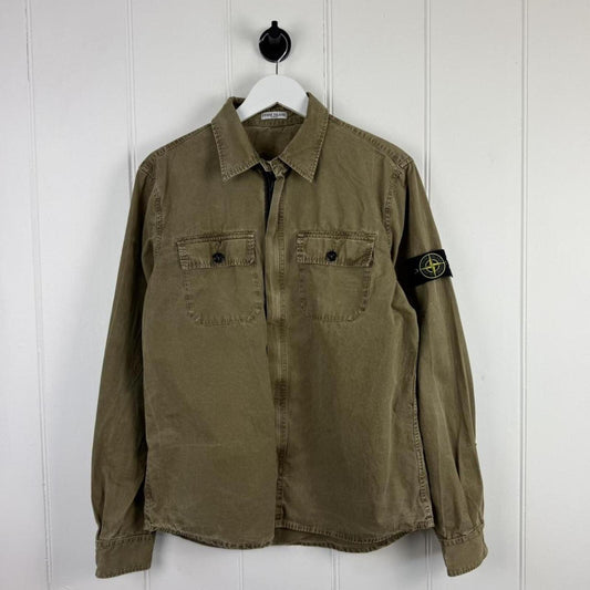 Stone Island Zip Overshirt Khaki / Olive (L)