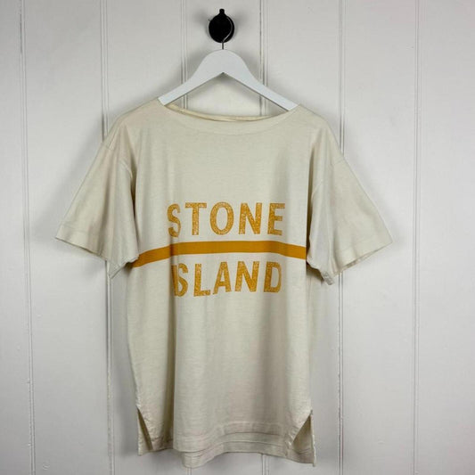 Stone Island Mid 90s Logo T-Shirt Cream (M)