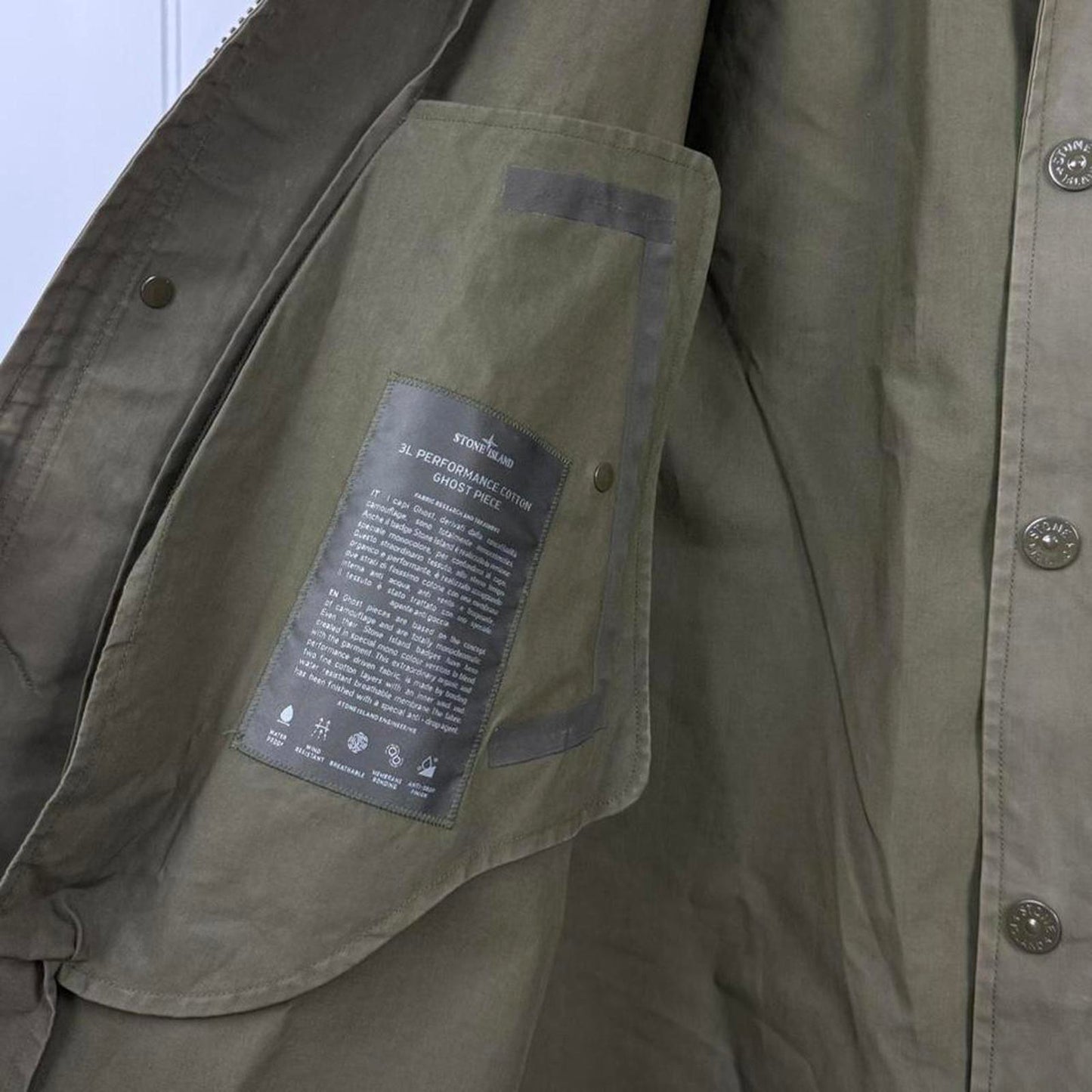 Stone Island Ghost Piece 3L Performance Cotton Parka Jacket (M)