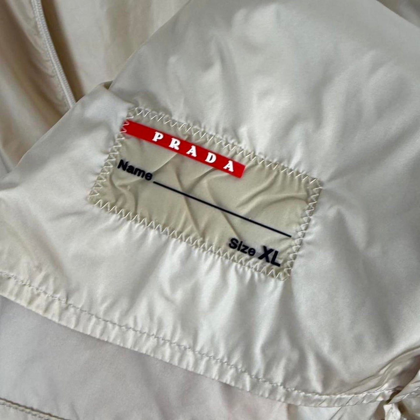 2000's Prada Sport Nylon Hooded Jacket Beige (XL)