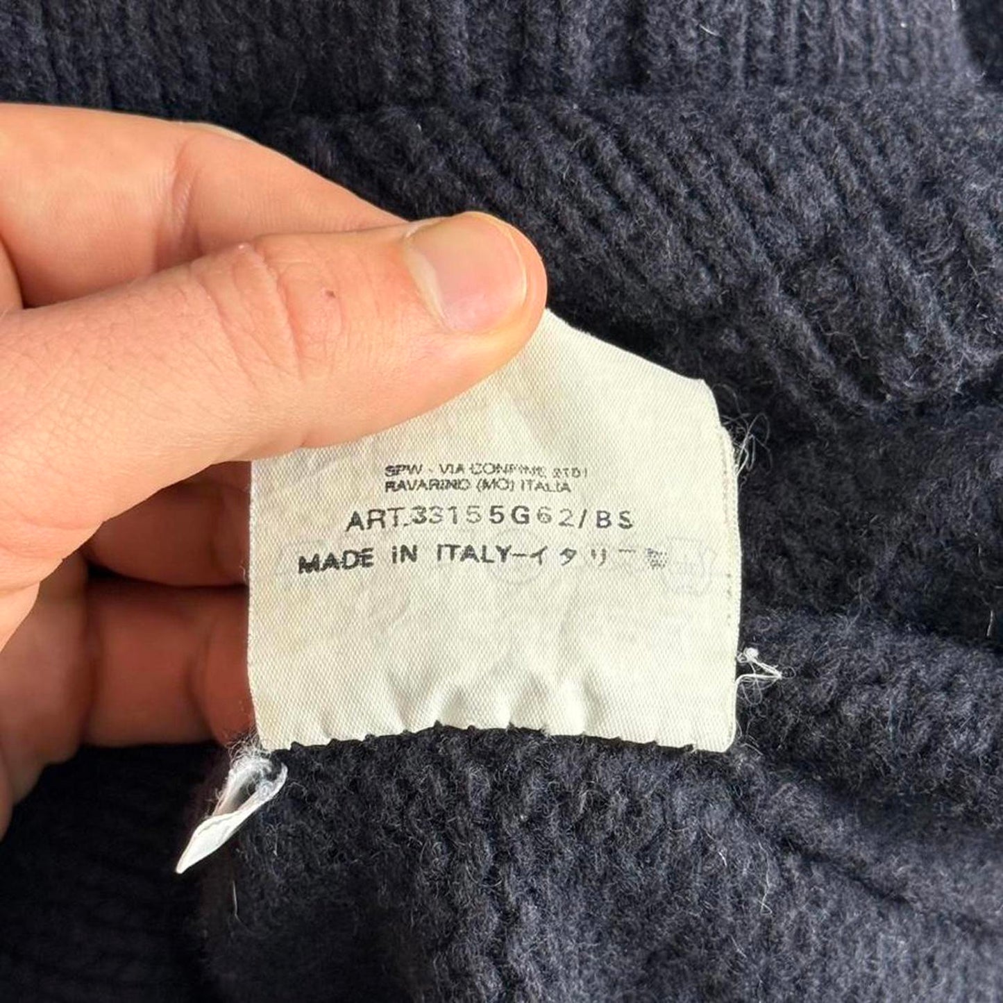 Stone Island Wool Mock Neck Knit Navy (XL)