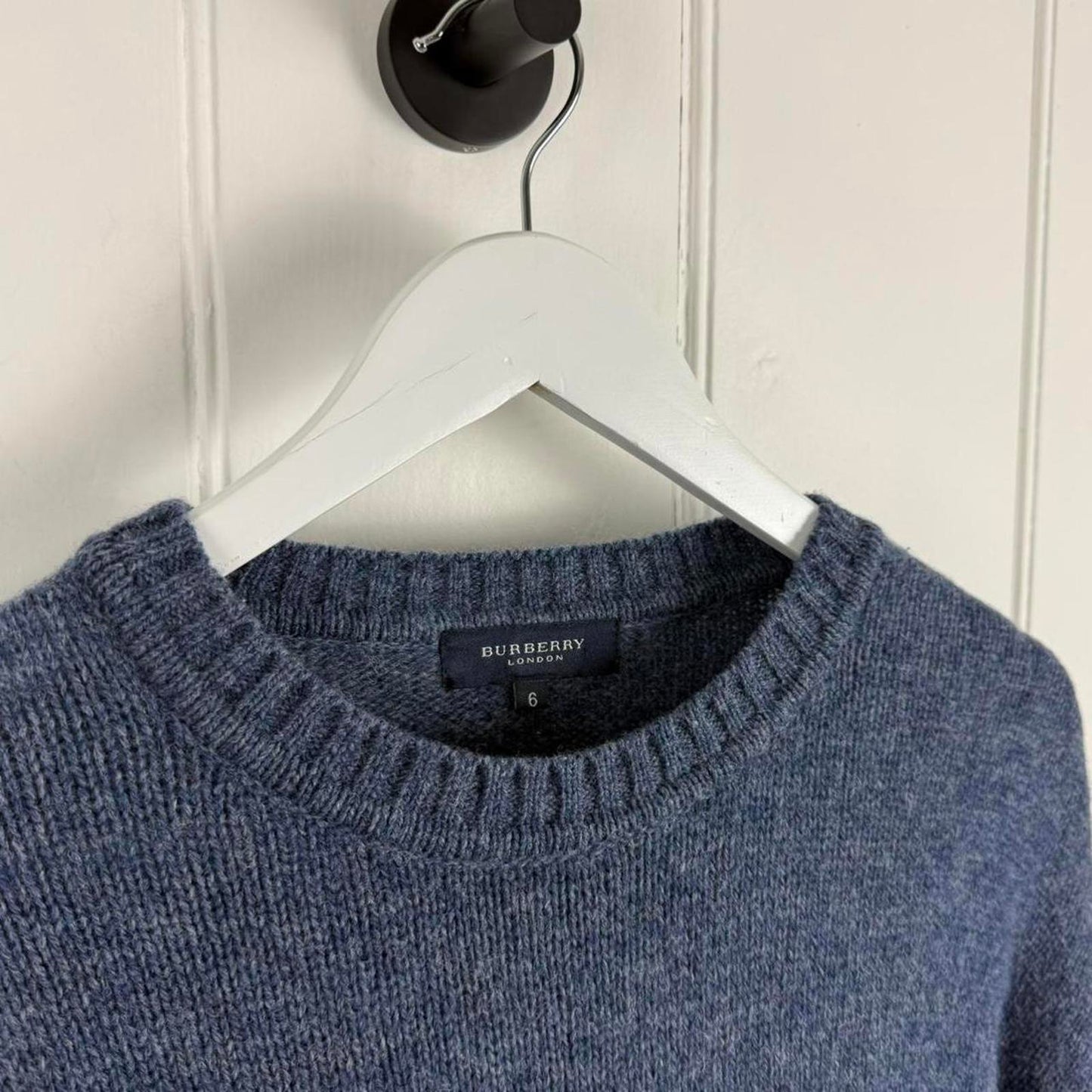 Burberry Vintage Wool Knit Jumper Blue (L)