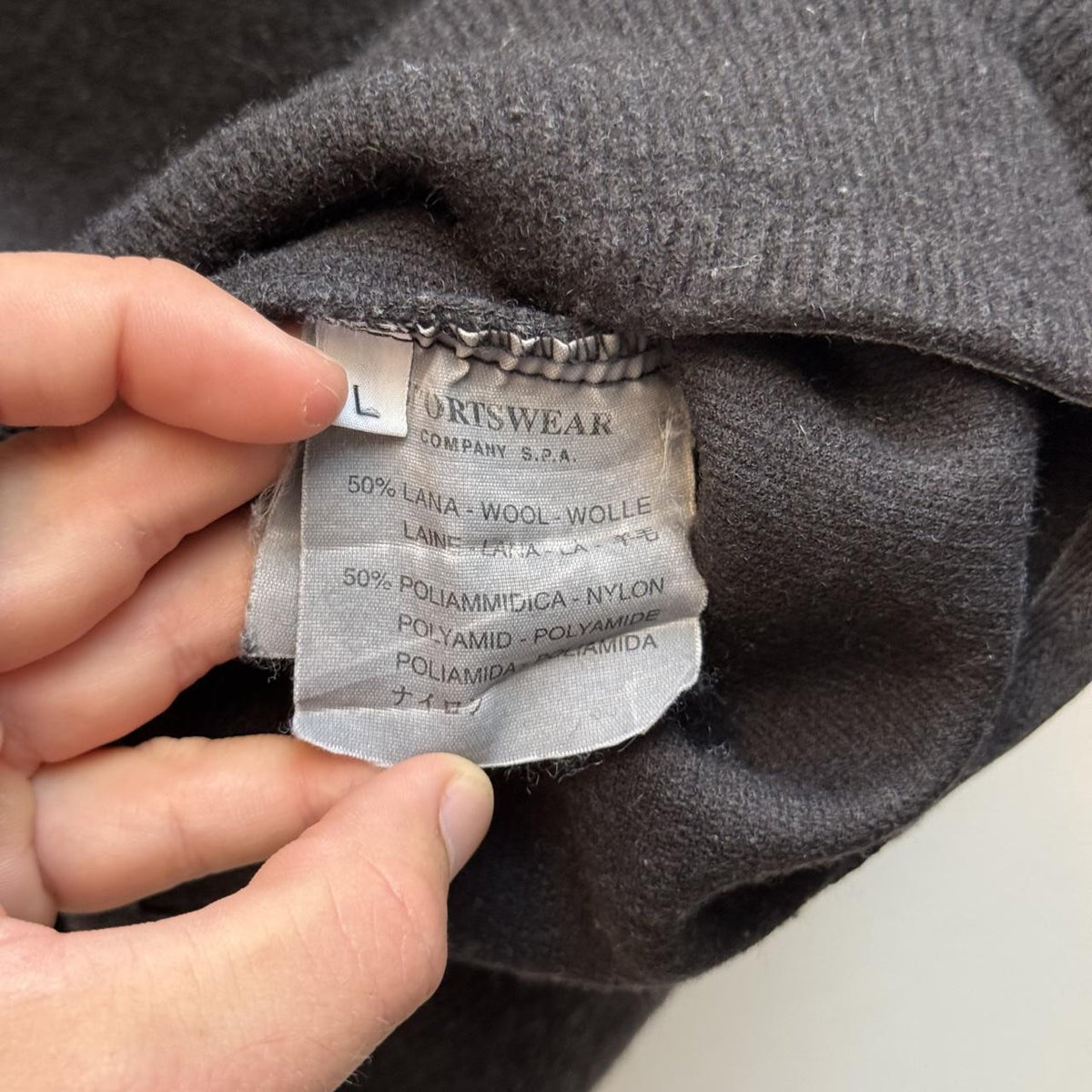 Early 00s Stone Island Mock Neck Knit – Black (M)