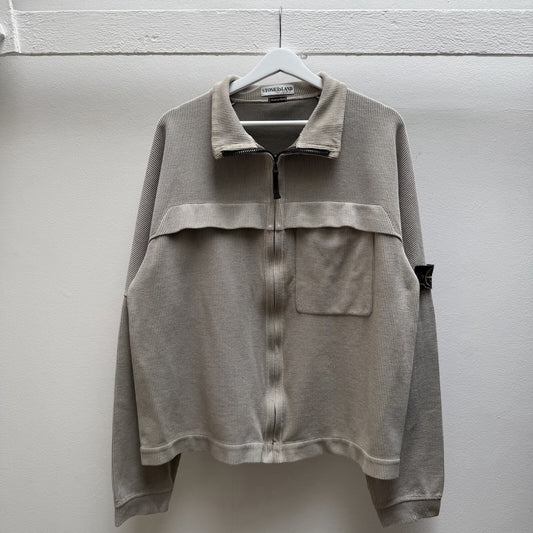 90’s Stone Island Full Zip Ribbed Jumper (XL)