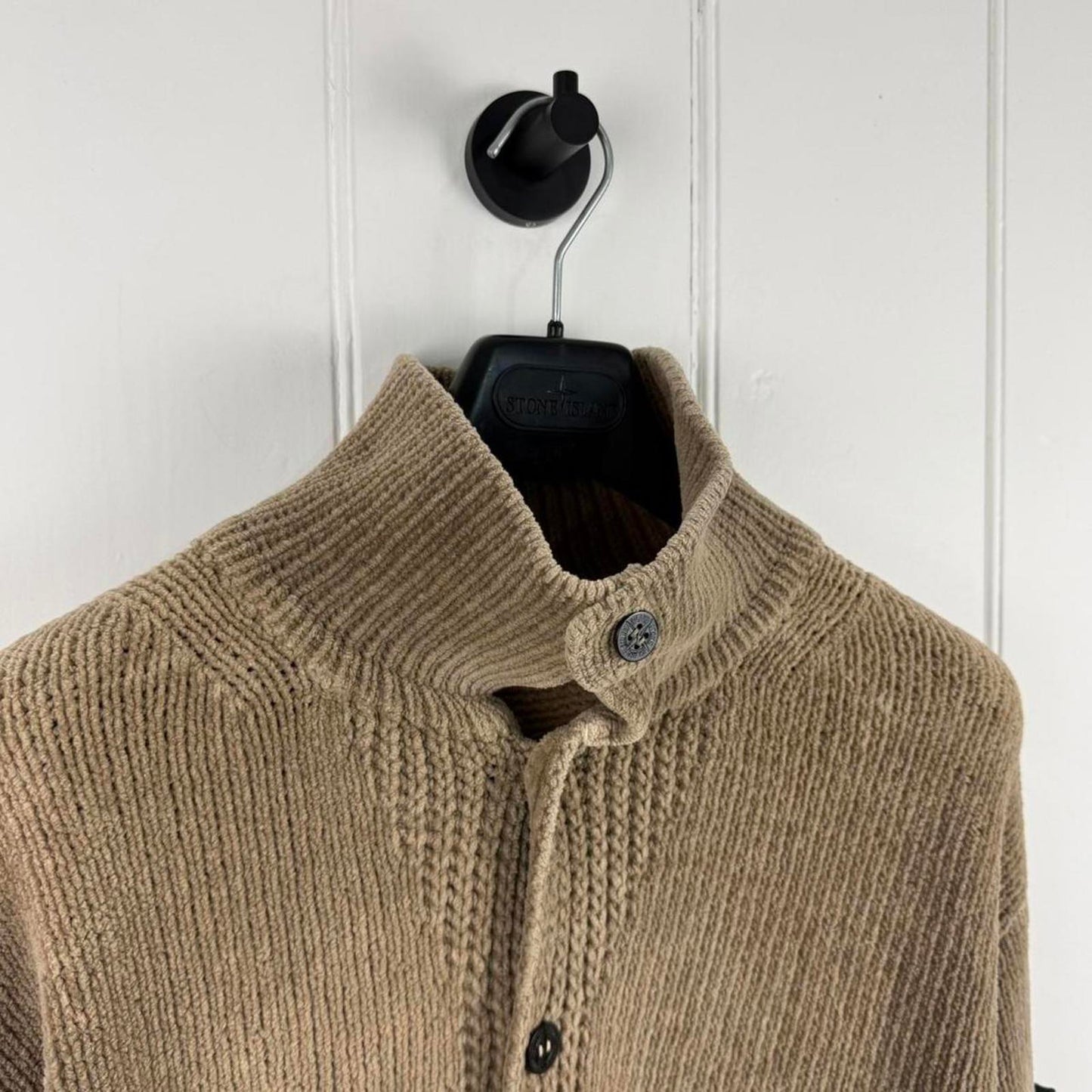 Stone Island Chenille Knit Button-Up Jumper (XL)