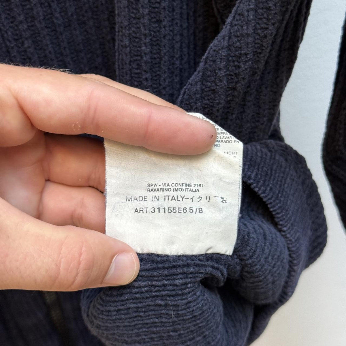 Early 00’s Stone Island Ribbed Knit Zip Jumper (XXL)