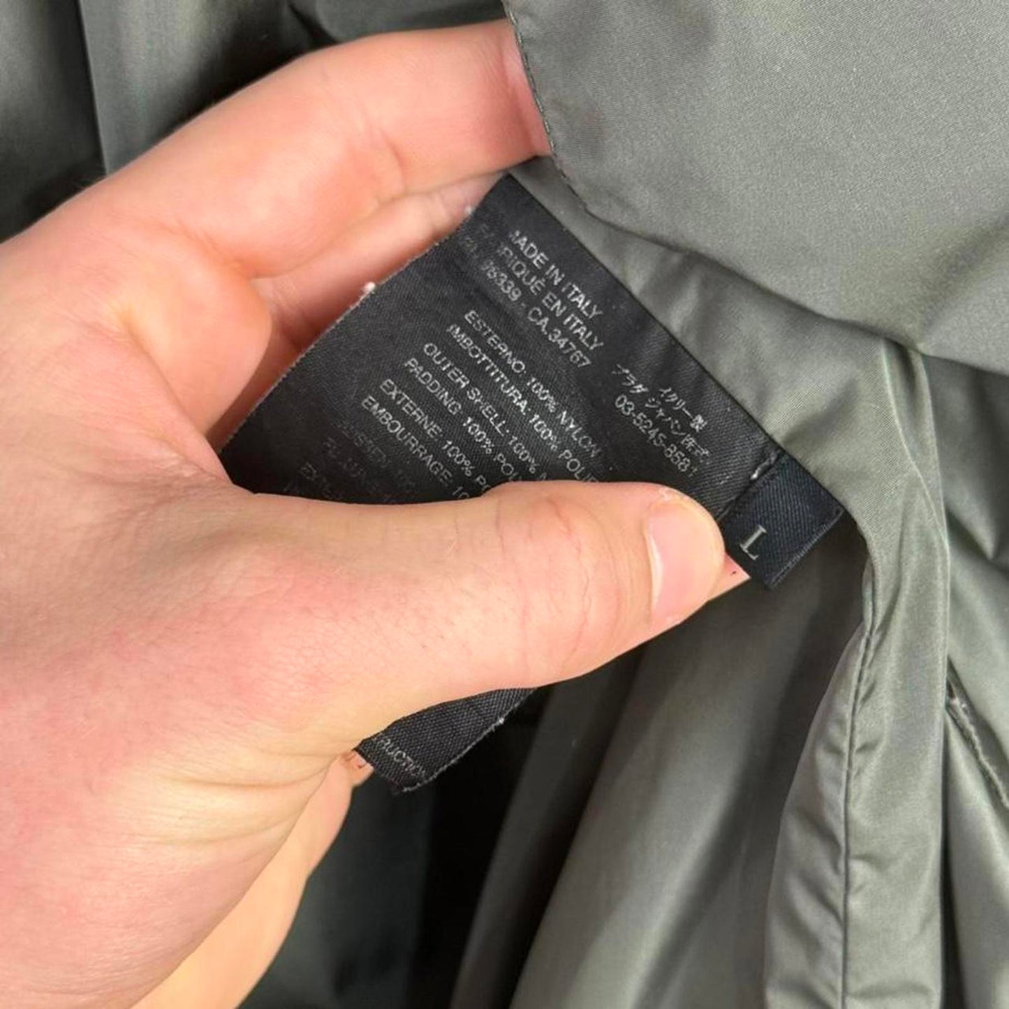 Prada Sport Insulated Jacket Olive (L)