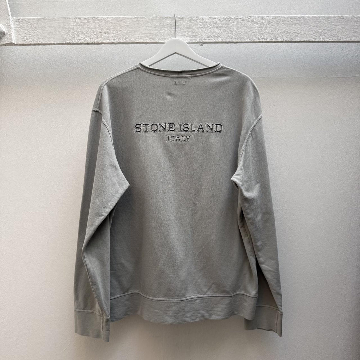 Stone Island Vintage Early 2000s Embroidered Spellout Sweatshirt (XL)