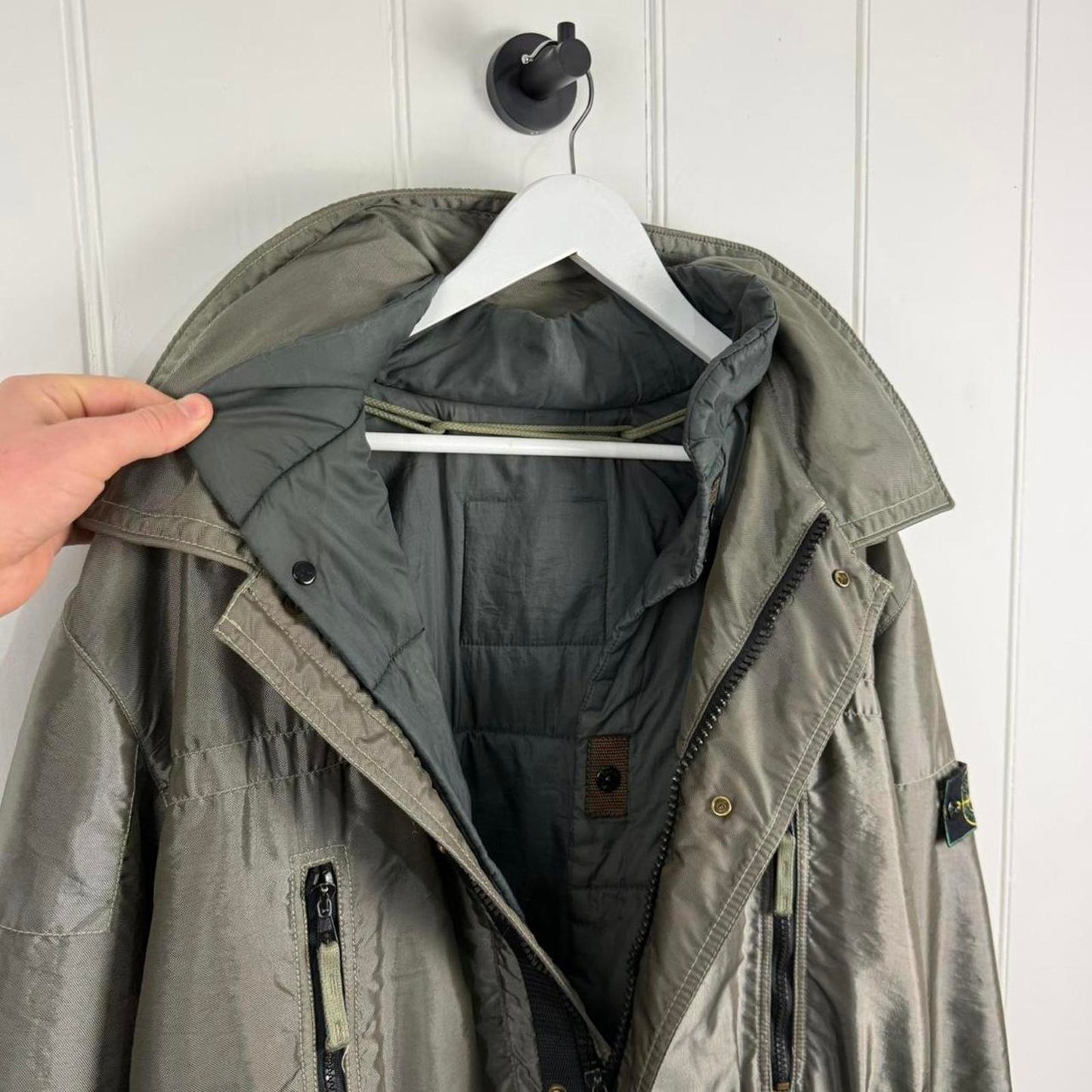 1995 Stone Island Formula Steel Parka Jacket Olive (XL)