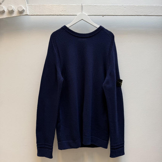 Stone Island Navy Blue Knit Jumper (XXL)