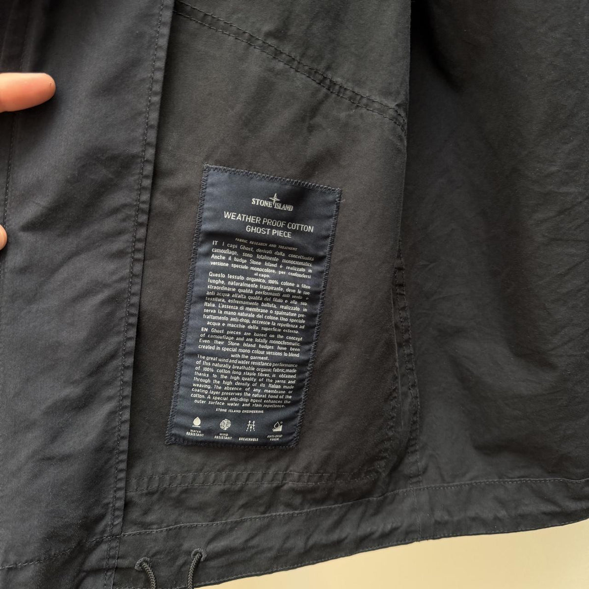 Stone Island Weather Proof Cotton Ghost Parka Jacket (M)