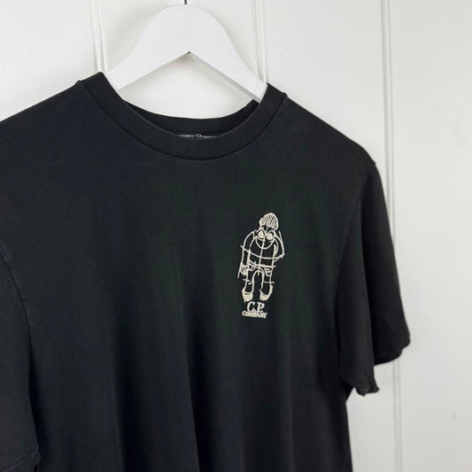 C.P. Company Graphic Logo T-Shirt Black (M)