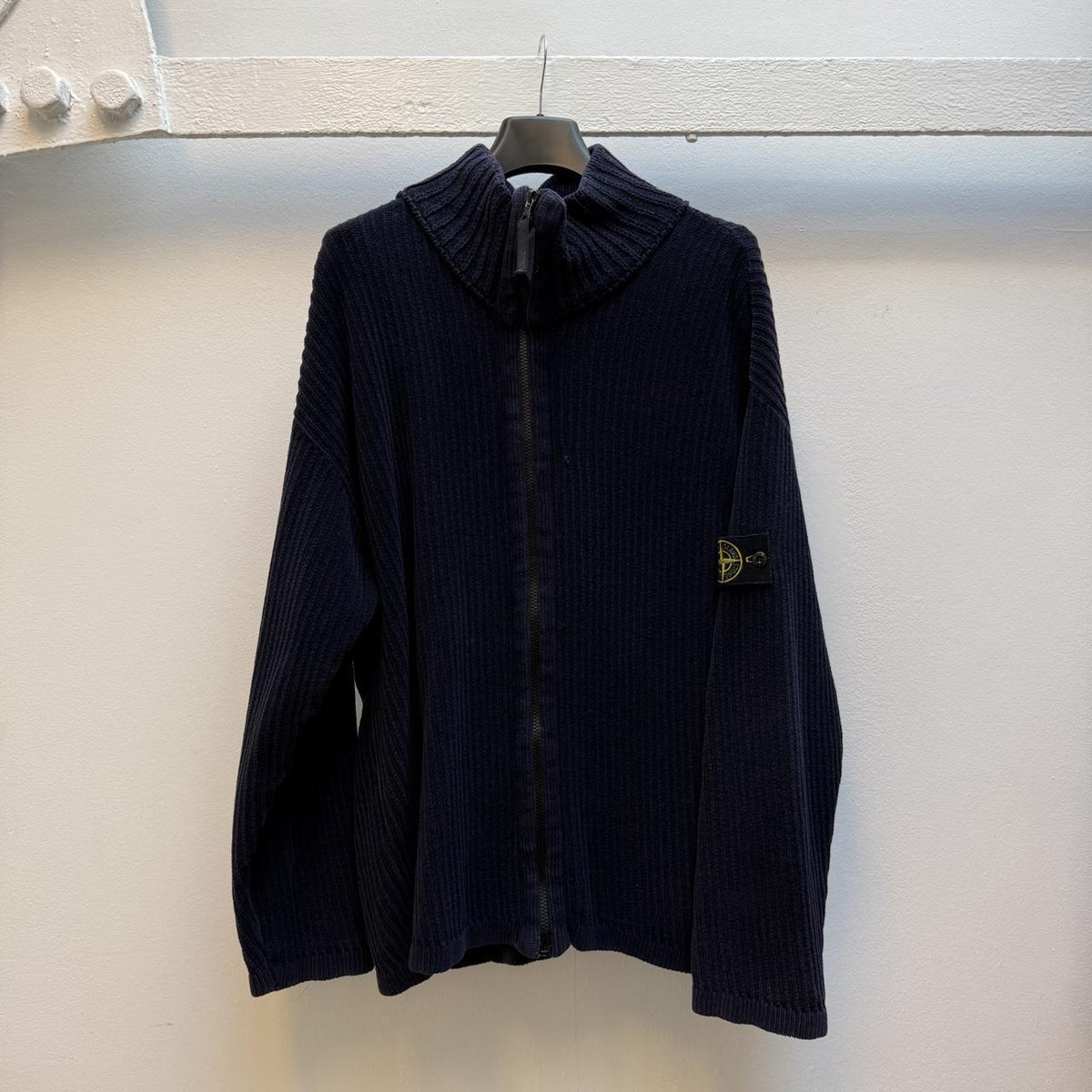 Early 00’s Stone Island Ribbed Knit Zip Jumper (XXL)