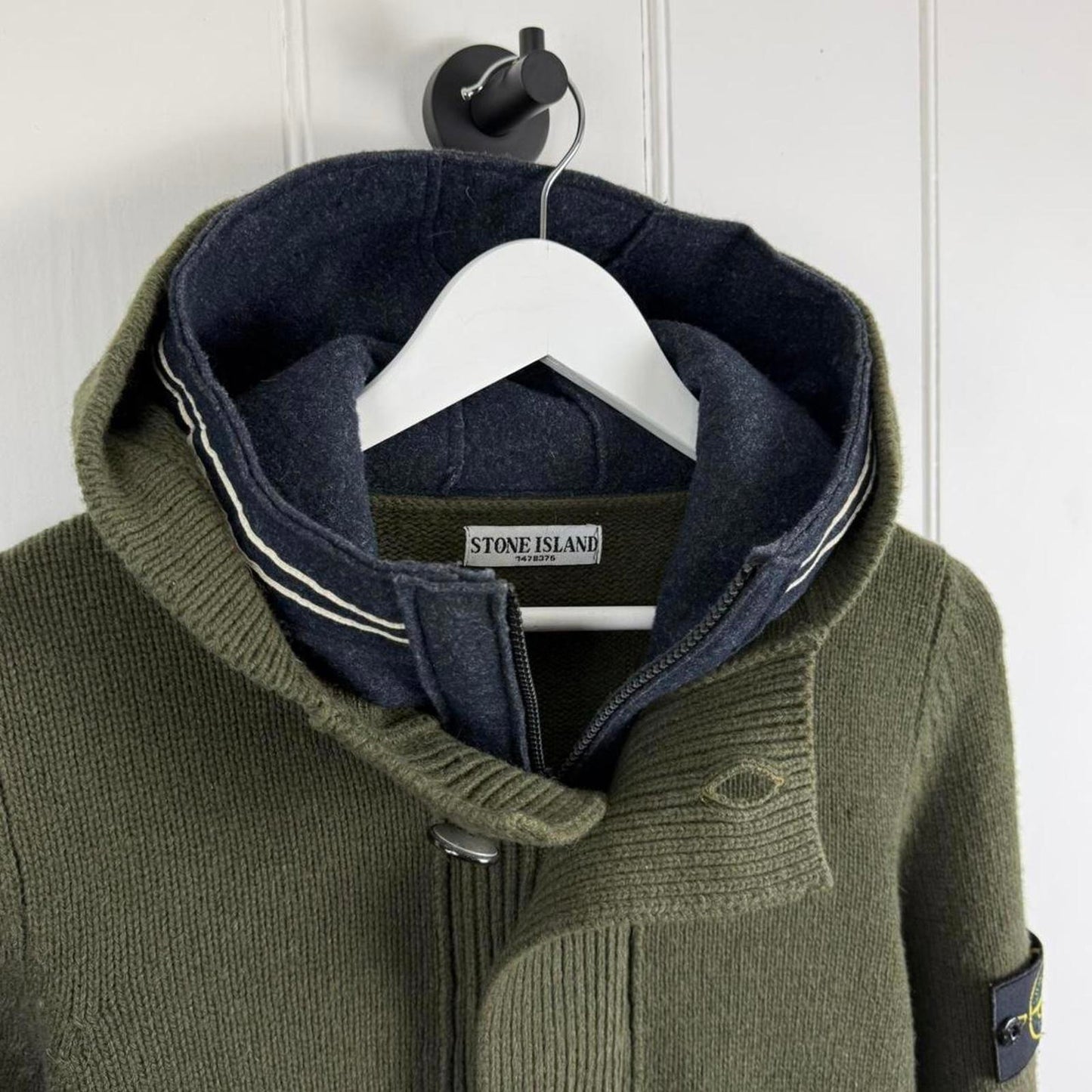 Stone Island Wool Hooded Knit Olive (M)