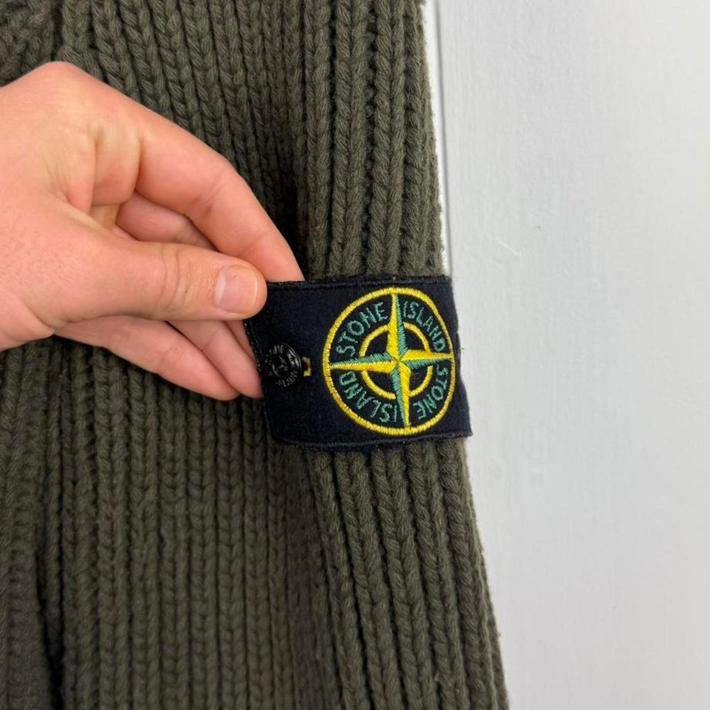 Stone Island Heavy Rib Wool Knit Shawl Collar Cardigan (XL)