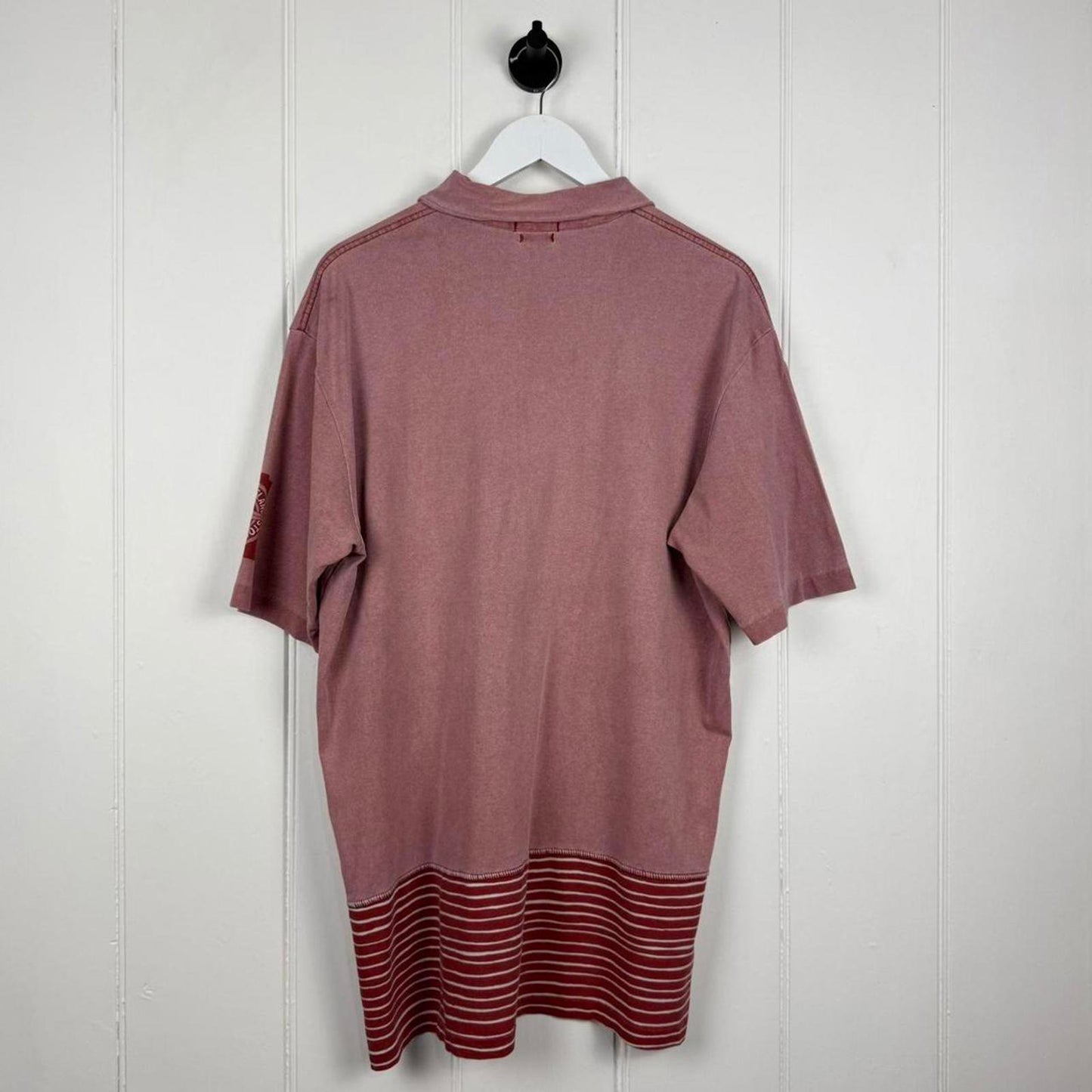 00's Stone Island Logo Polo Shirt Pink (XXL)