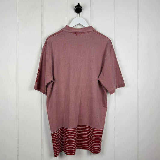 00's Stone Island Logo Polo Shirt Pink (XXL)