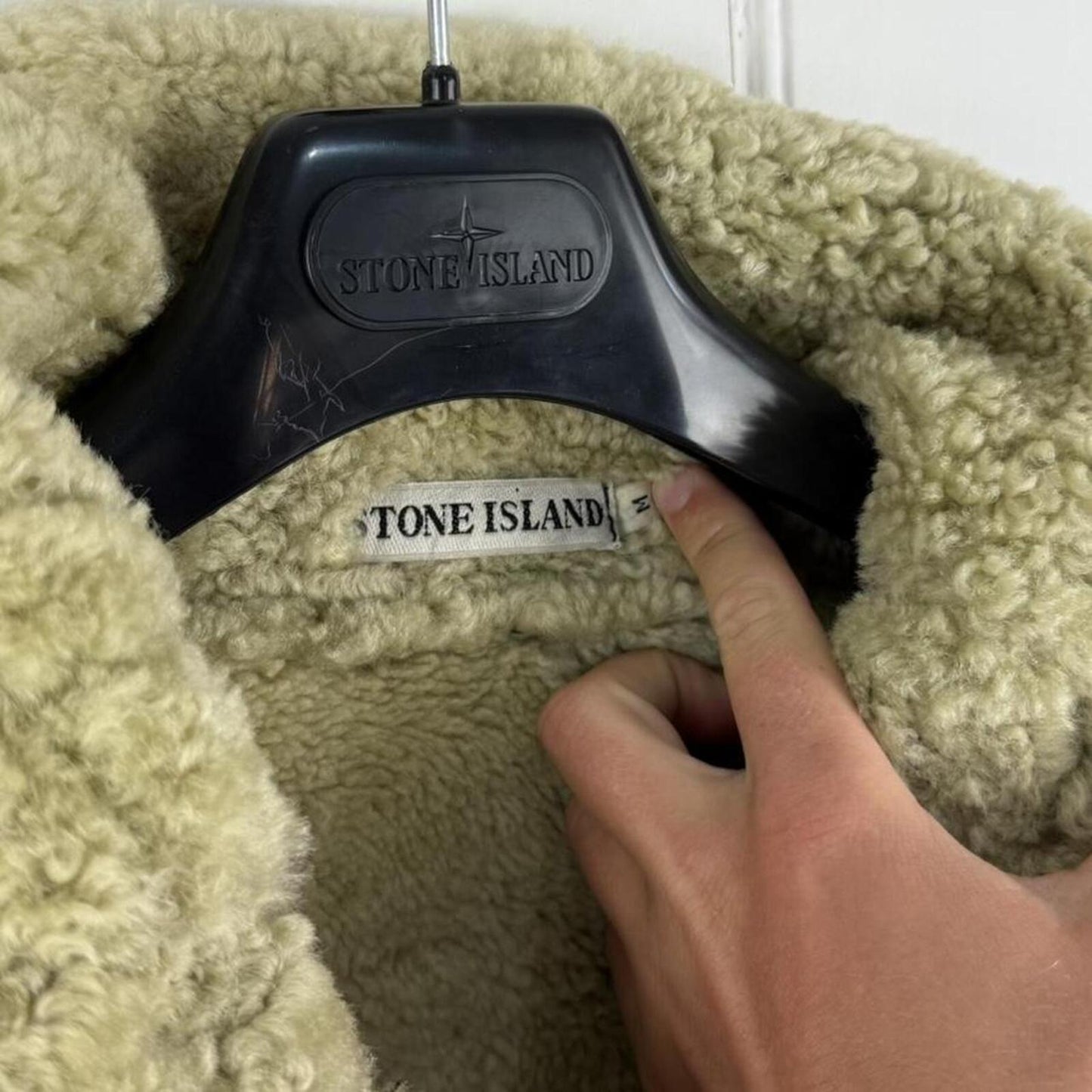 Stone Island 1994 Shearling Sheepskin Flight Jacket (M)