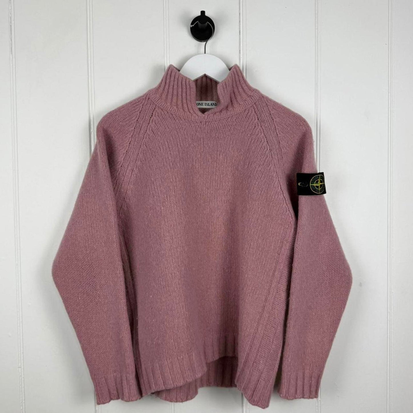 90's Stone Island Vintage Wool Knit Jumper Pink (S)
