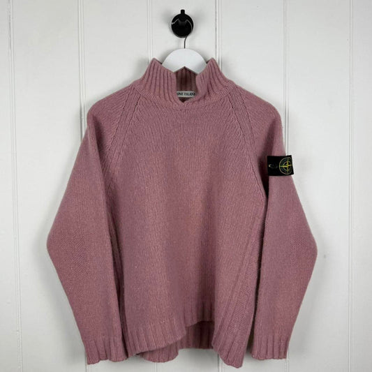 90's Stone Island Vintage Wool Knit Jumper Pink (S)