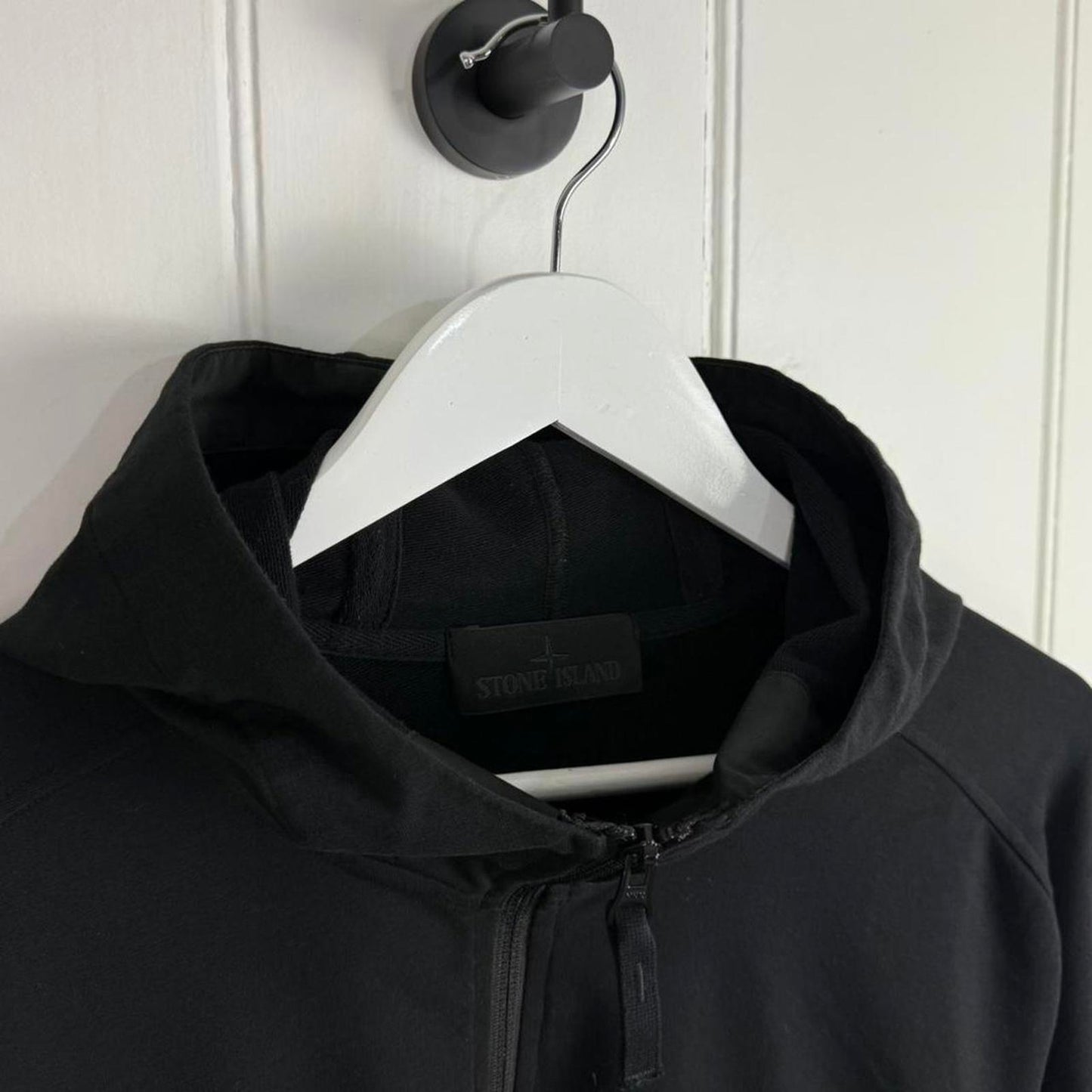 Stone Island Ghost Quarter Zip Pullover Hoodie Black (XL)