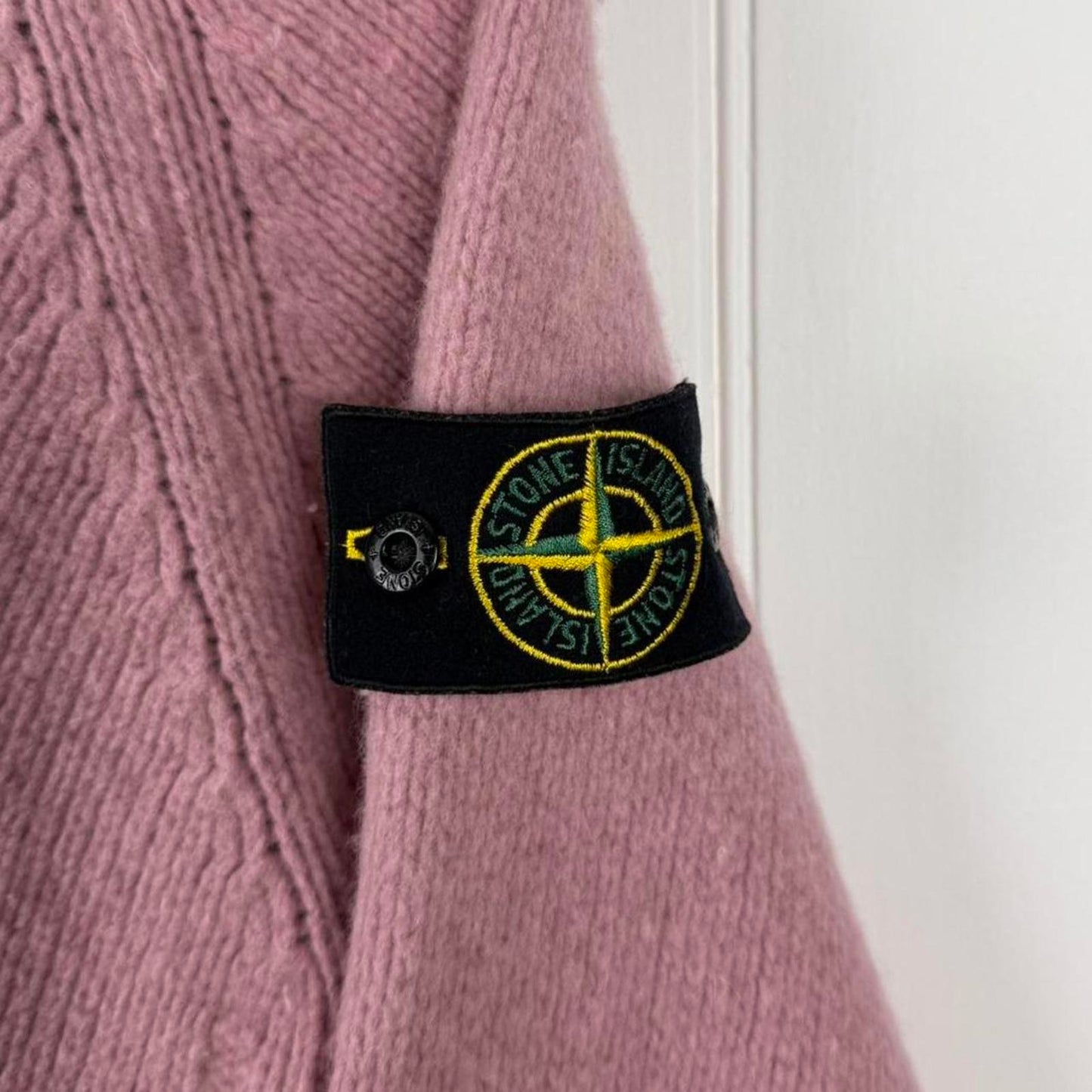 90's Stone Island Vintage Wool Knit Jumper Pink (S)