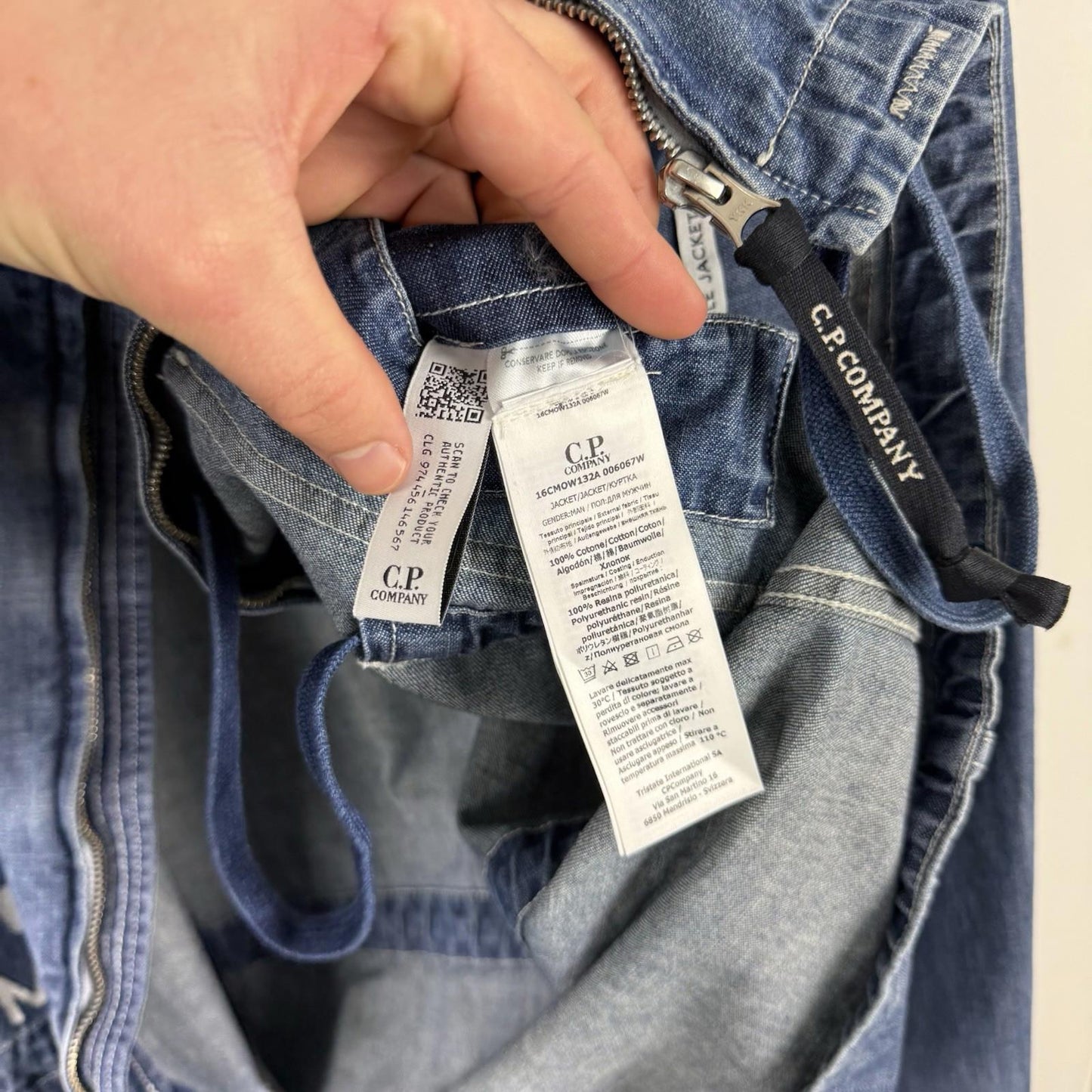 C.P. Company BLU Watro Treated Indigo Jacket (M)