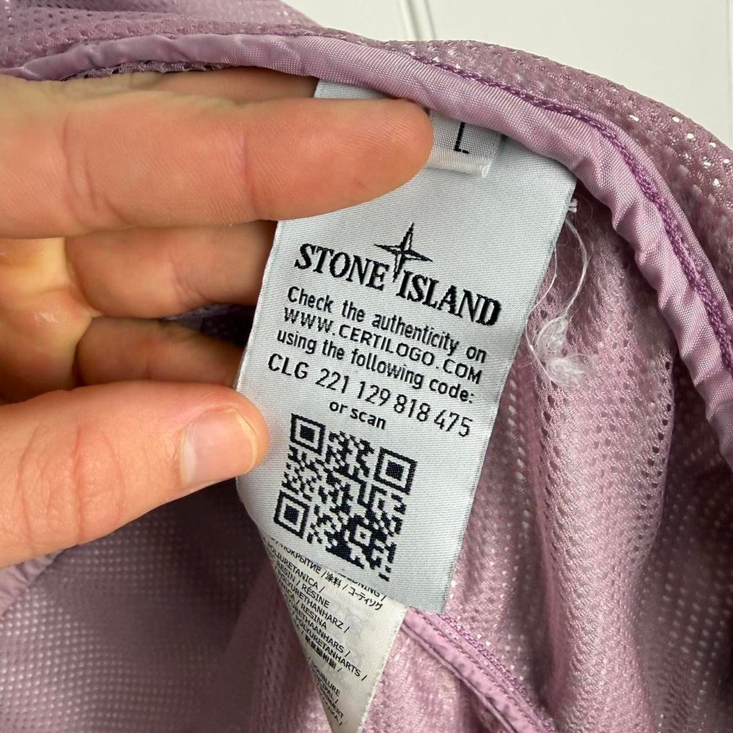 Stone Island Membrana TC Hooded Jacket Pink (L)