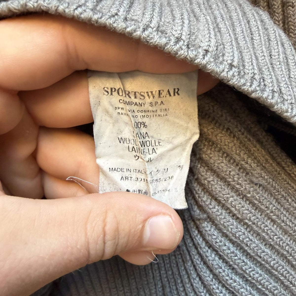 Vintage Stone Island Ribbed Wool Knit Jumper (M)