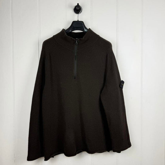 Stone Island Quarter Zip Knit Brown (XL)