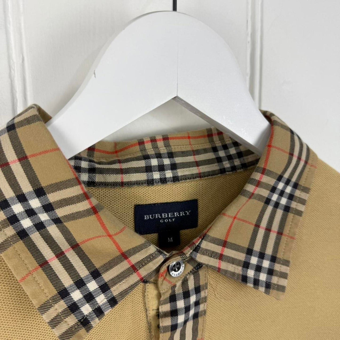 Burberry Golf Nova Check Collar Polo Beige (M)