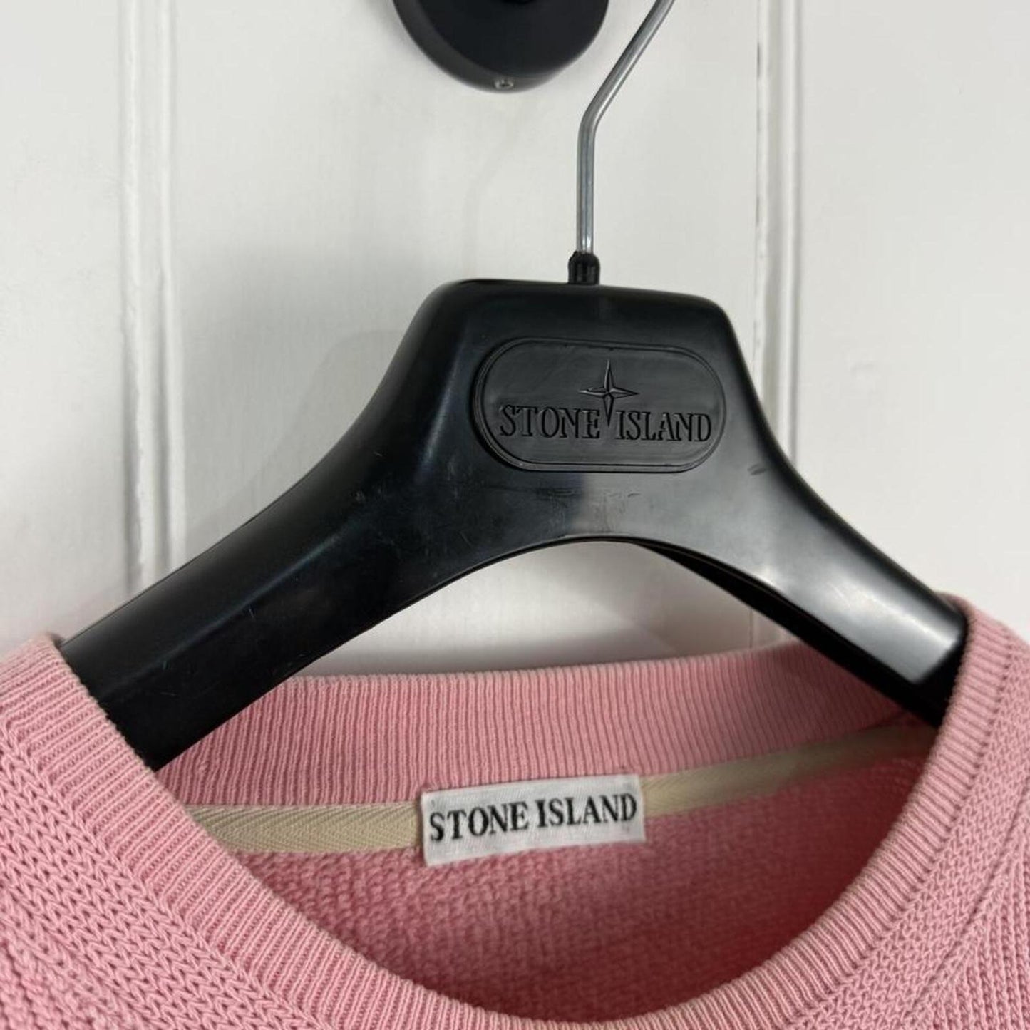 1980s Stone Island Cotton Knit Jumper Pink (L/XL)