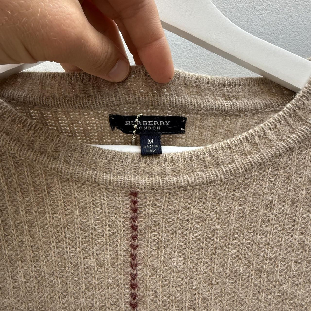 Burberry Vintage Nova Check Knit Jumper Beige (M)
