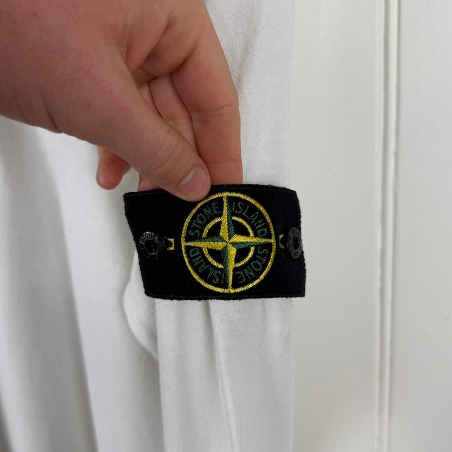 Stone Island Long Sleeve Polo Shirt White (L)
