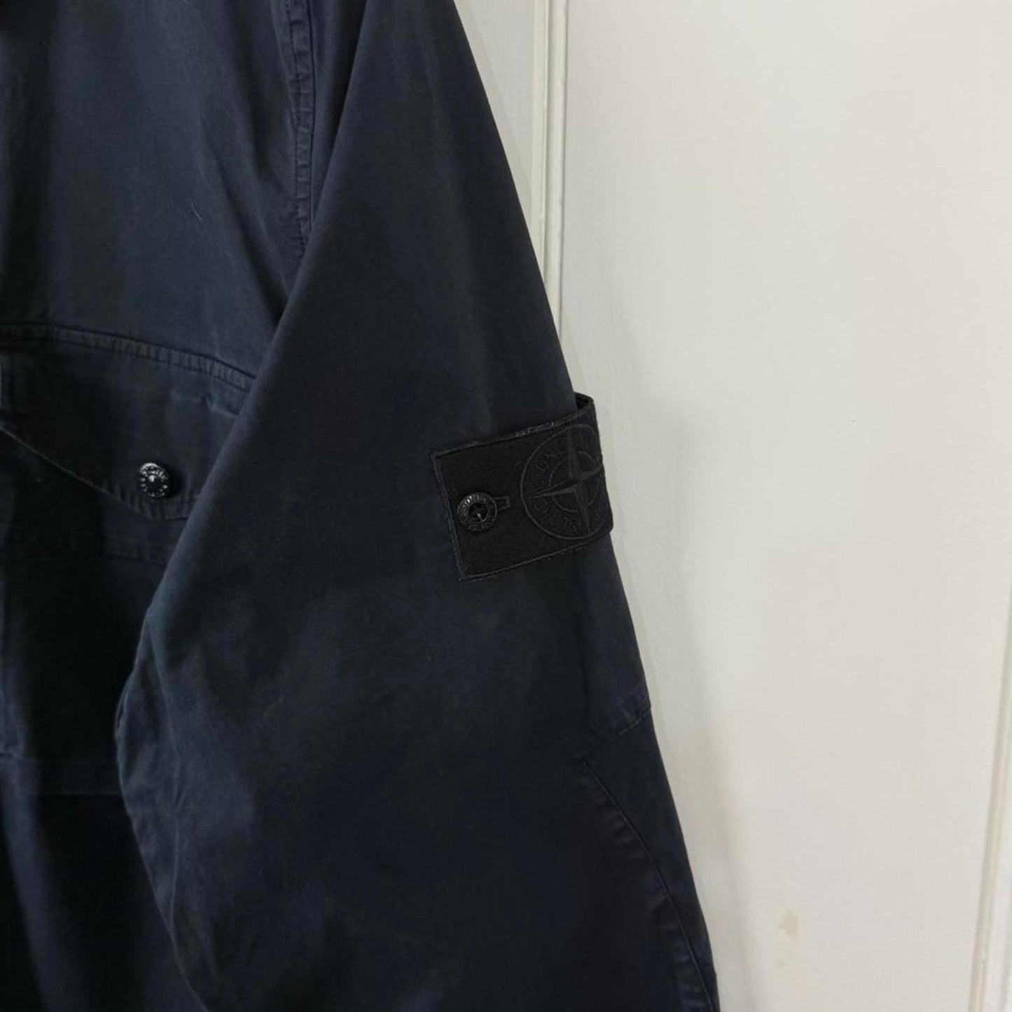Stone Island Ghost Button Popper Shirt Navy (L)